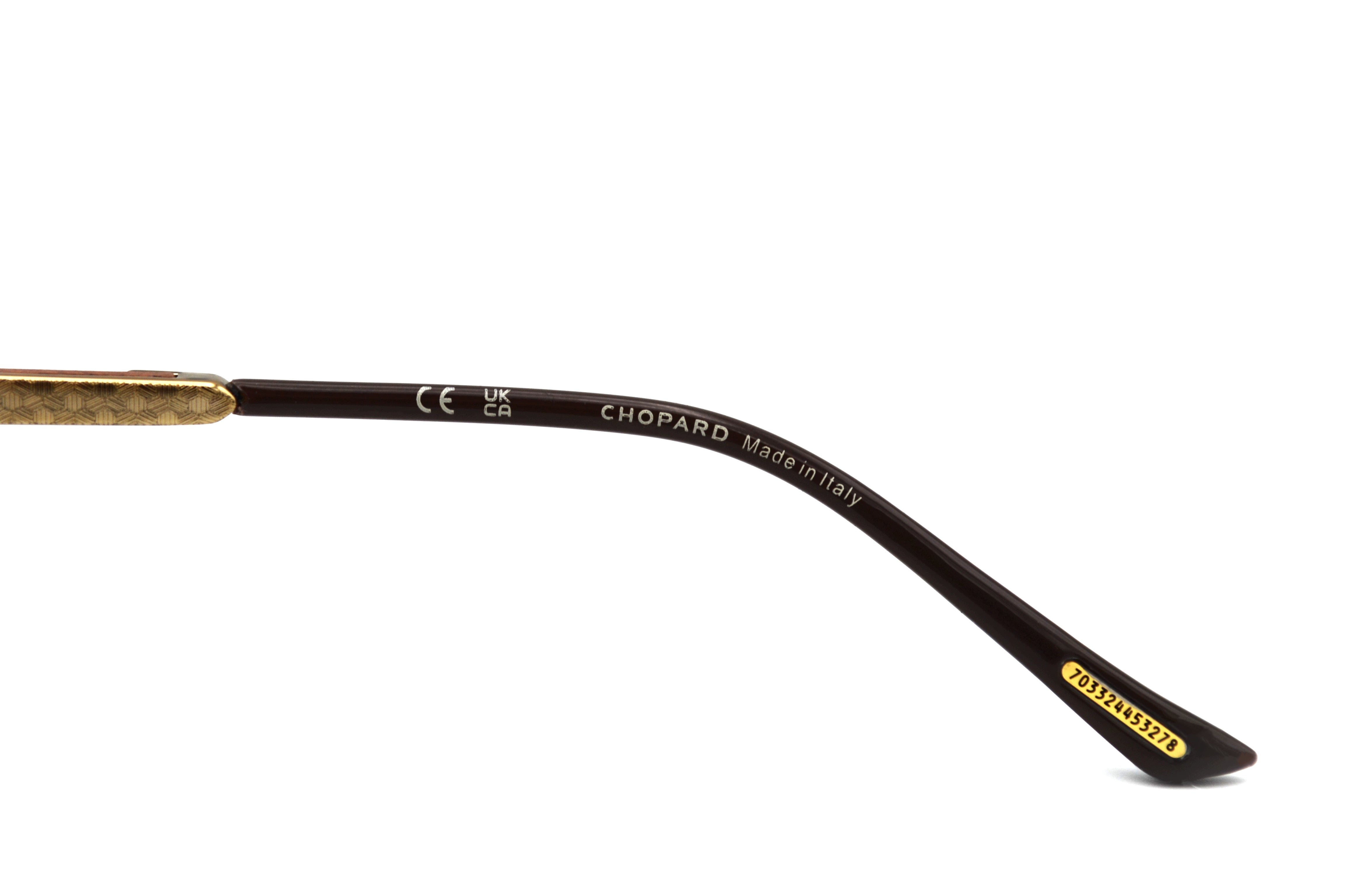 Gafas de sol Chopard SCHG36 8FFP Diseño rectangular de madera y acetato, lentes marrón