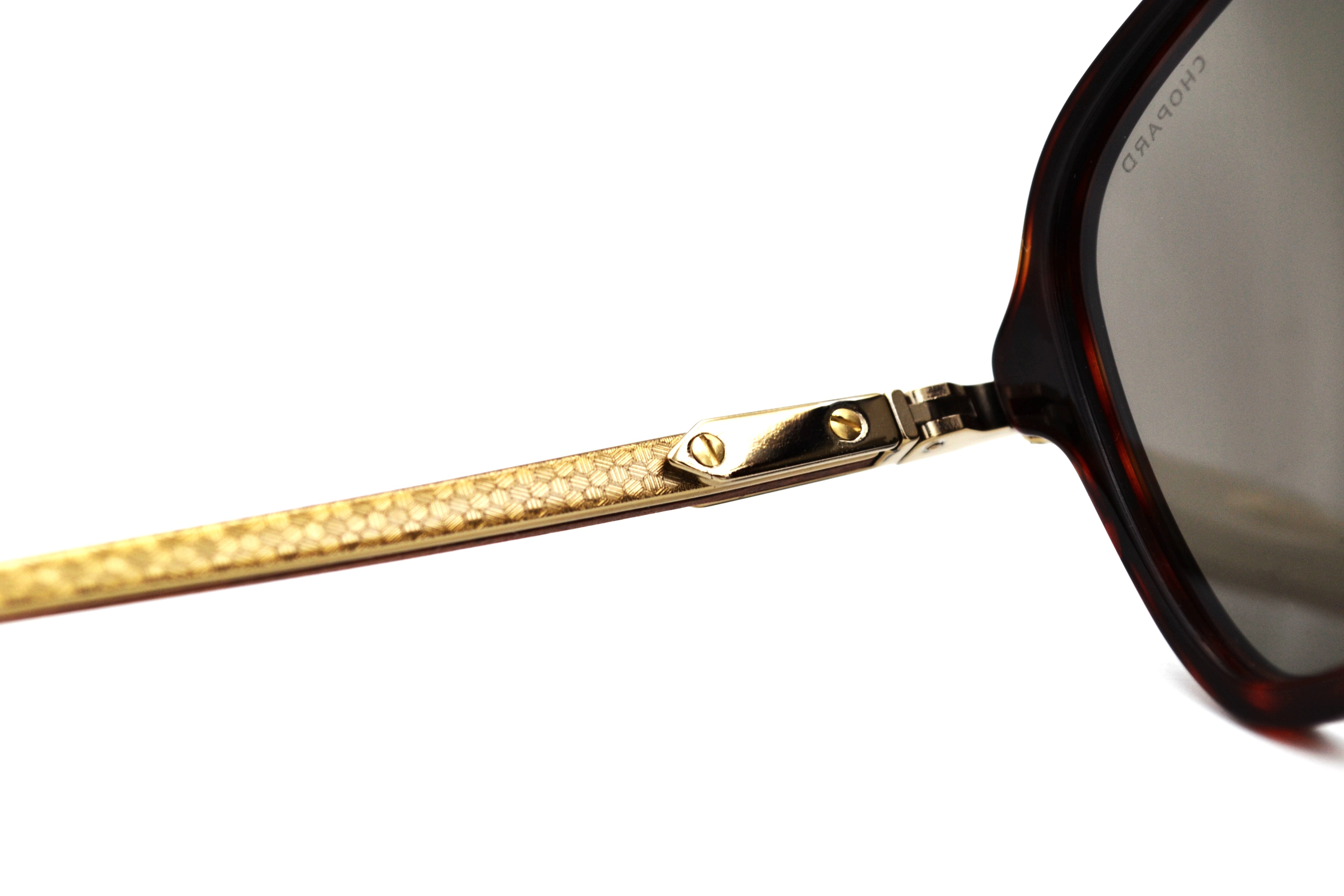 Gafas de sol Chopard SCHG36 8FFP Diseño rectangular de madera y acetato, lentes marrón