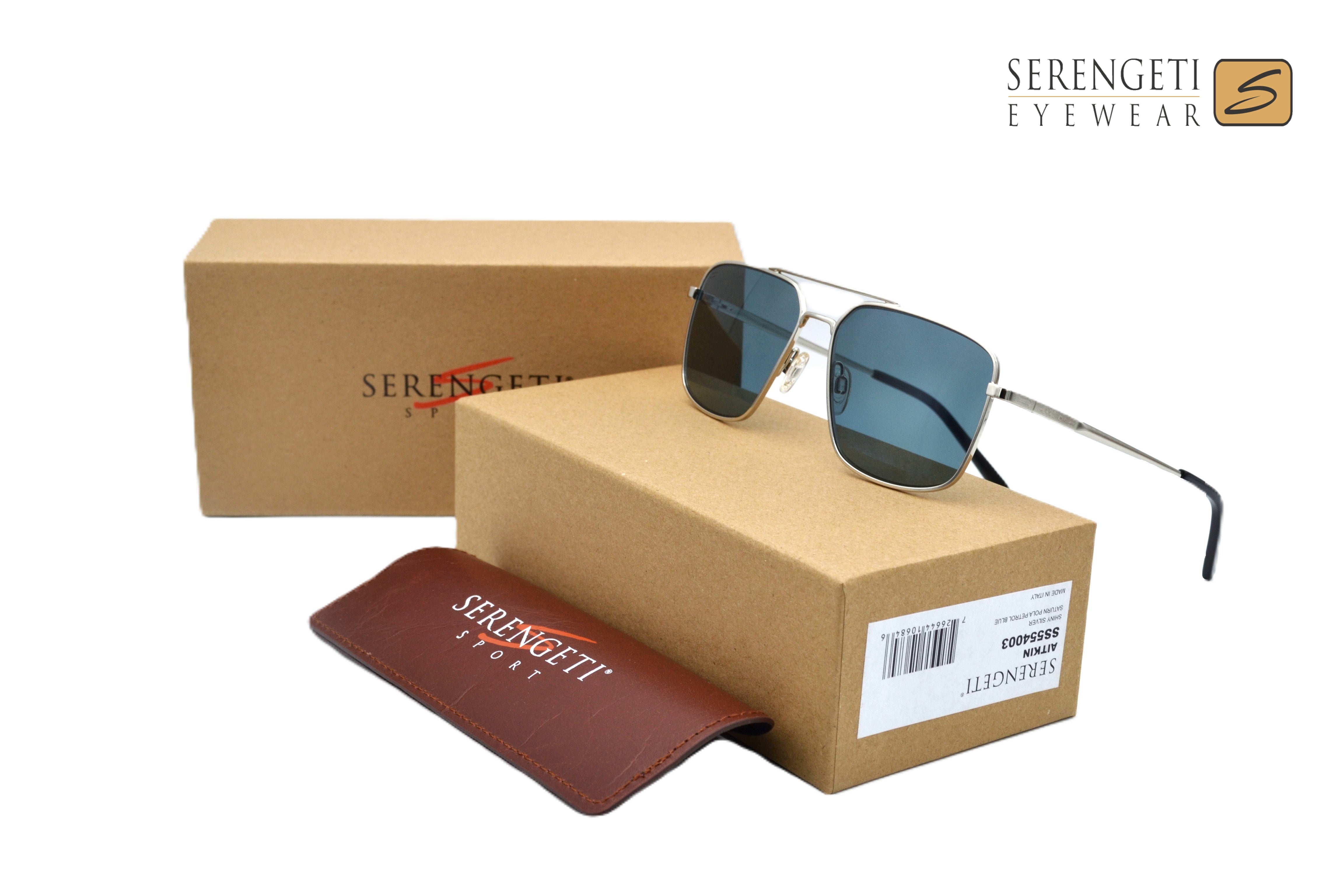 Gafas de sol Serengeti AITKIN SS554003 Diseño de metal plateado, para hombre