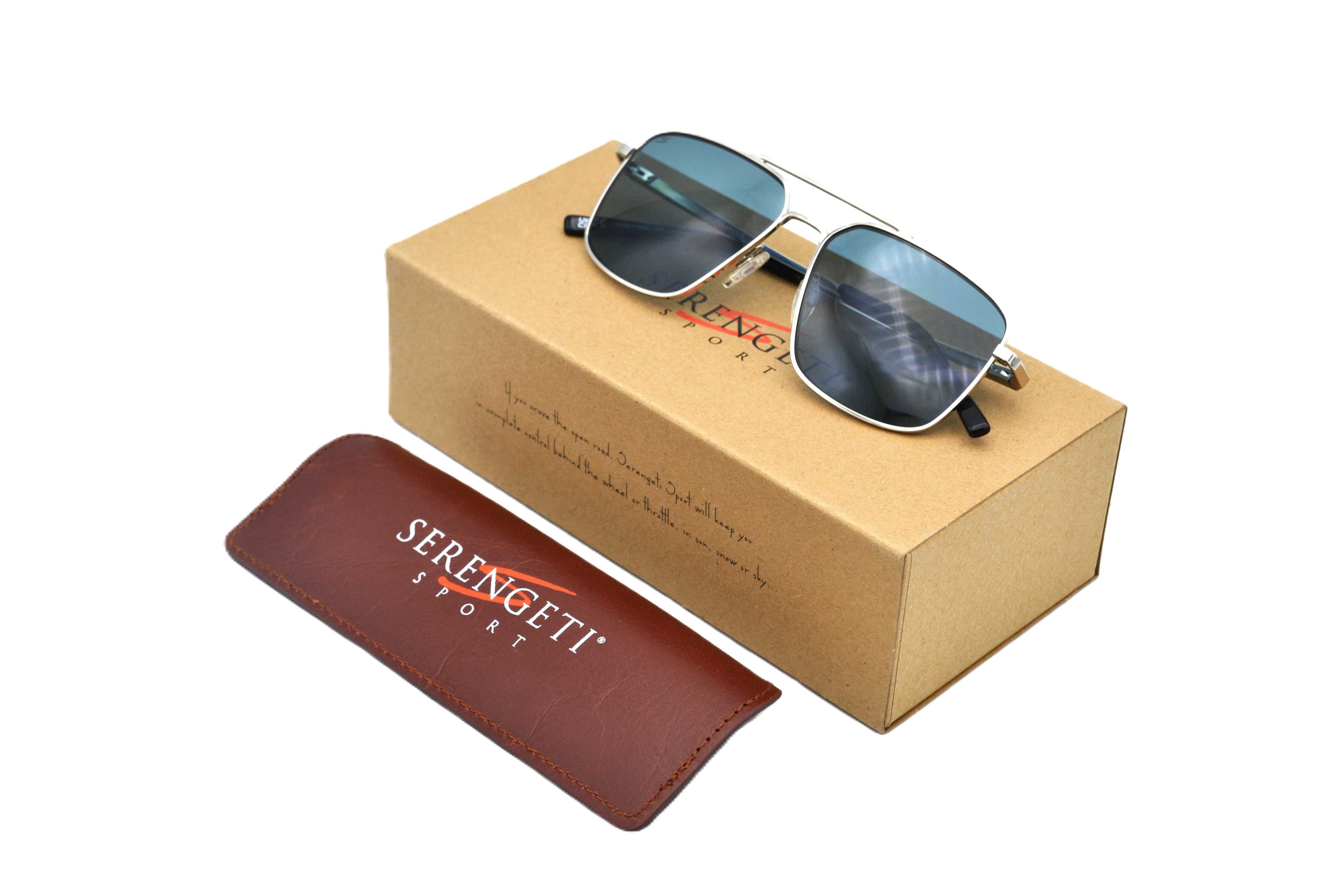 Gafas de sol Serengeti AITKIN SS554003 Diseño de metal plateado, para hombre