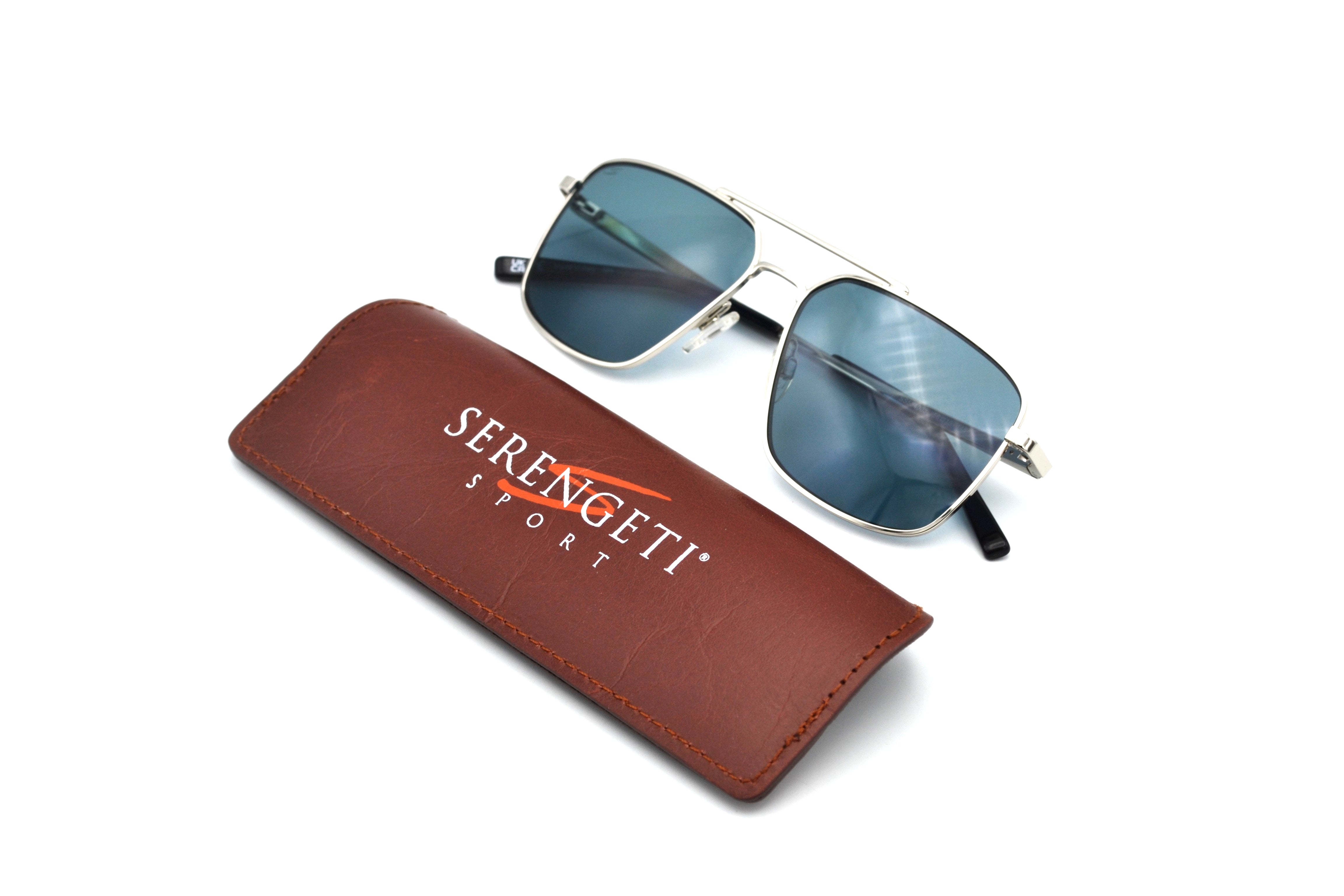 Gafas de sol Serengeti AITKIN SS554003 Diseño de metal plateado, para hombre