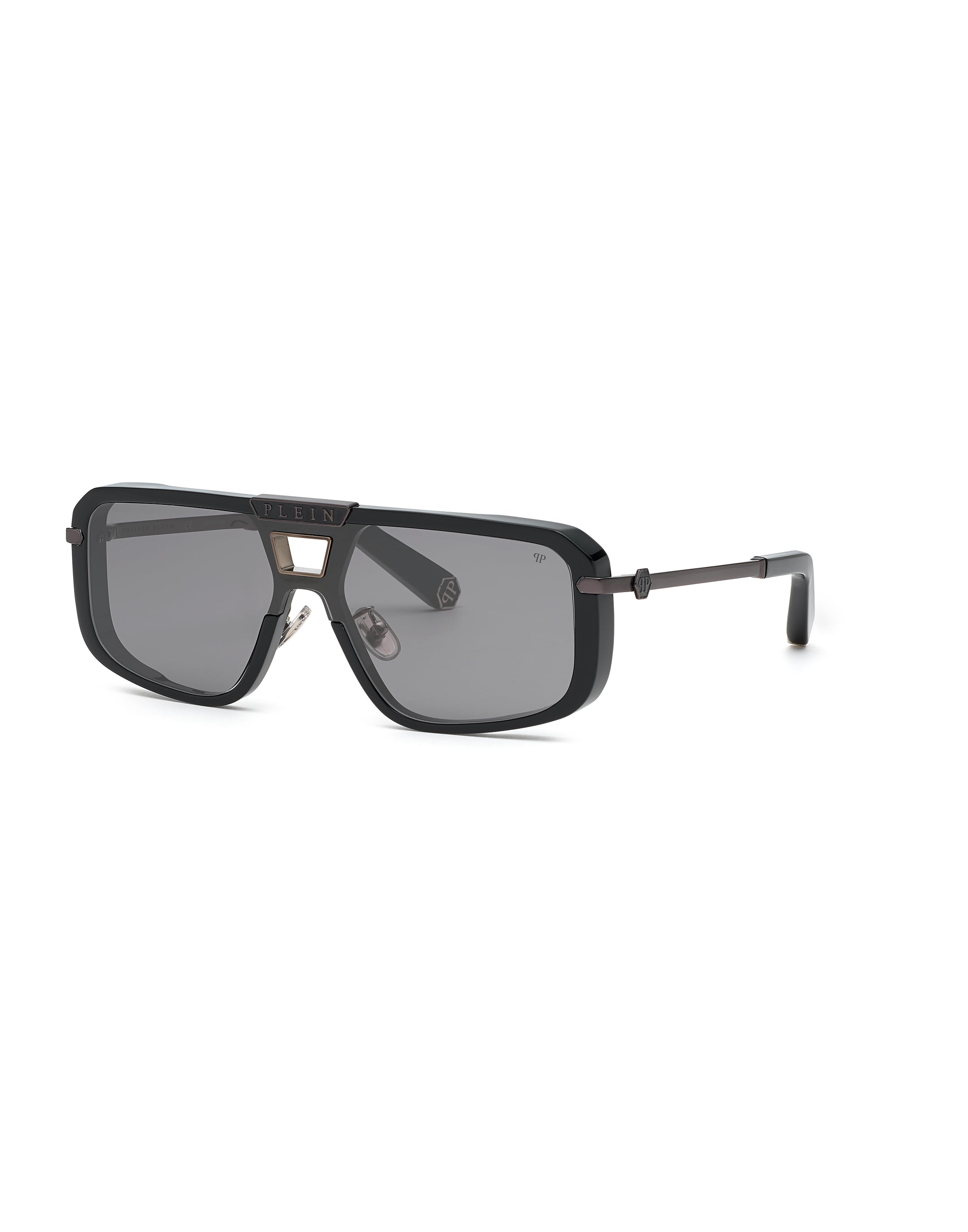 Philipp Plein Sunglasses - Plein Legacy SPP008M 700X Black Acetate and Metal Design for Men