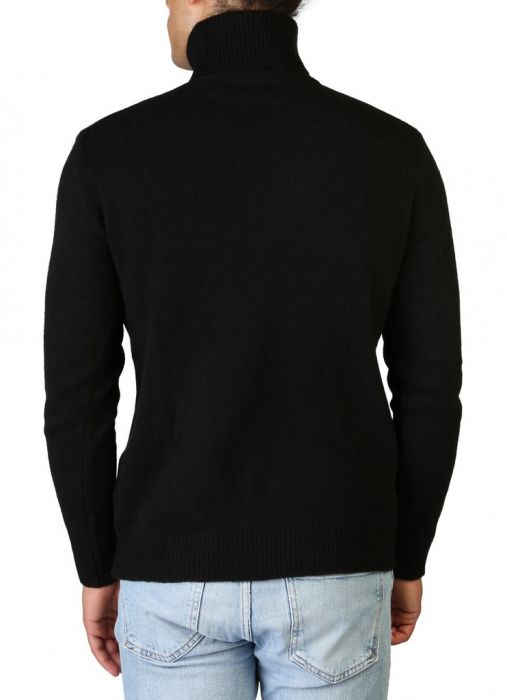 100% cashmere sweater, Made in Italy with high neck, black color