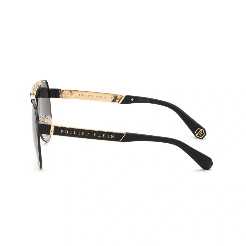 Gafas de sol Philipp Plein - Plein Military SPP073M 0302, Diseño de aviador con metal dorado para hombre