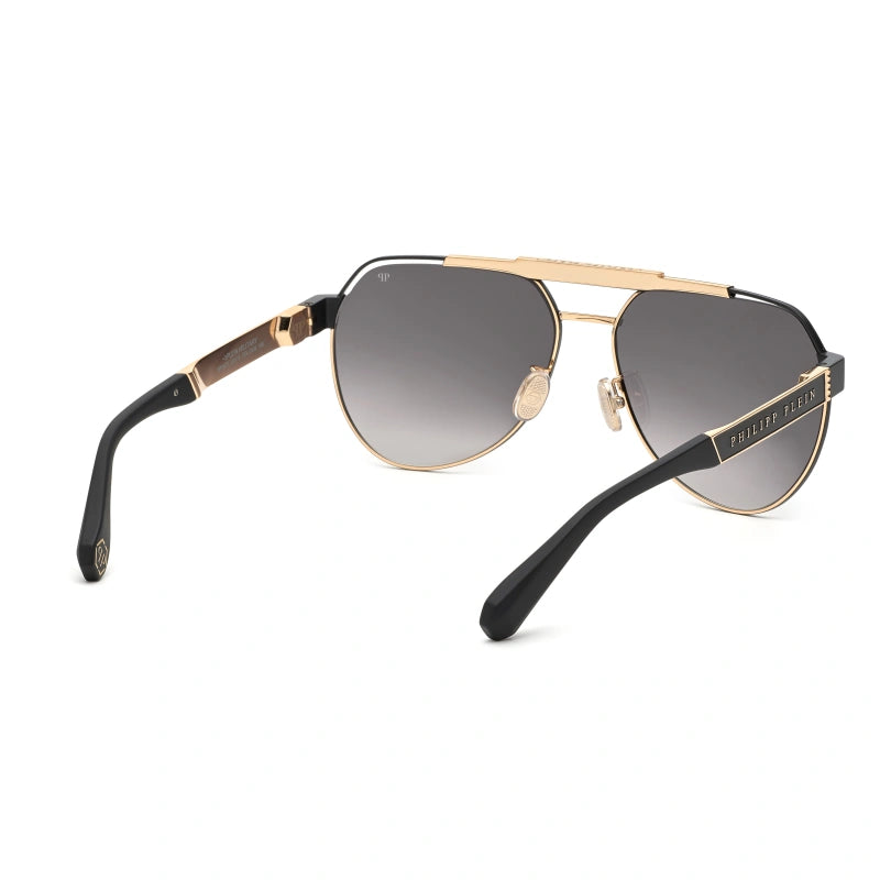 Gafas de sol Philipp Plein - Plein Military SPP073M 0302, Diseño de aviador con metal dorado para hombre