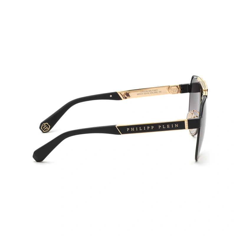 Gafas de sol Philipp Plein - Plein Military SPP073M 0302, Diseño de aviador con metal dorado para hombre