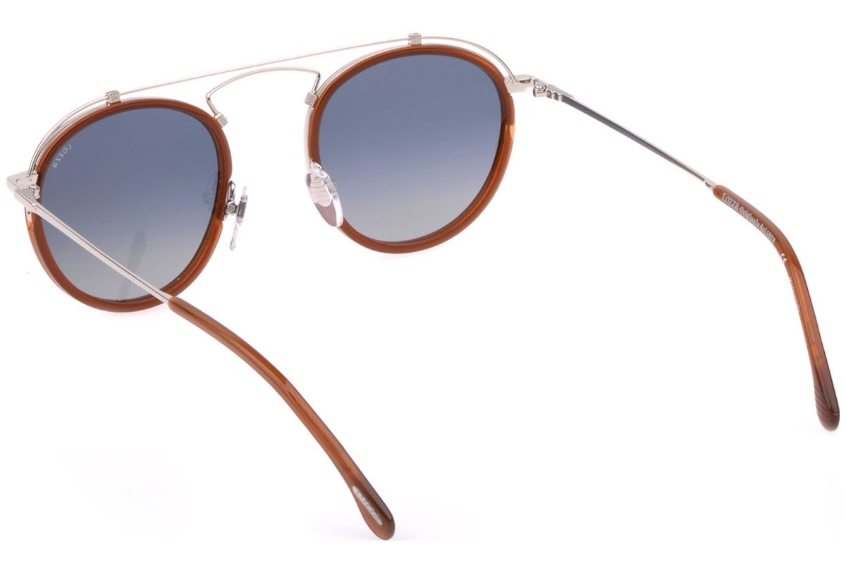 Gafas de sol Lozza SL2316V 579K - Diseño redondo de acetato y metal plateado, unisex