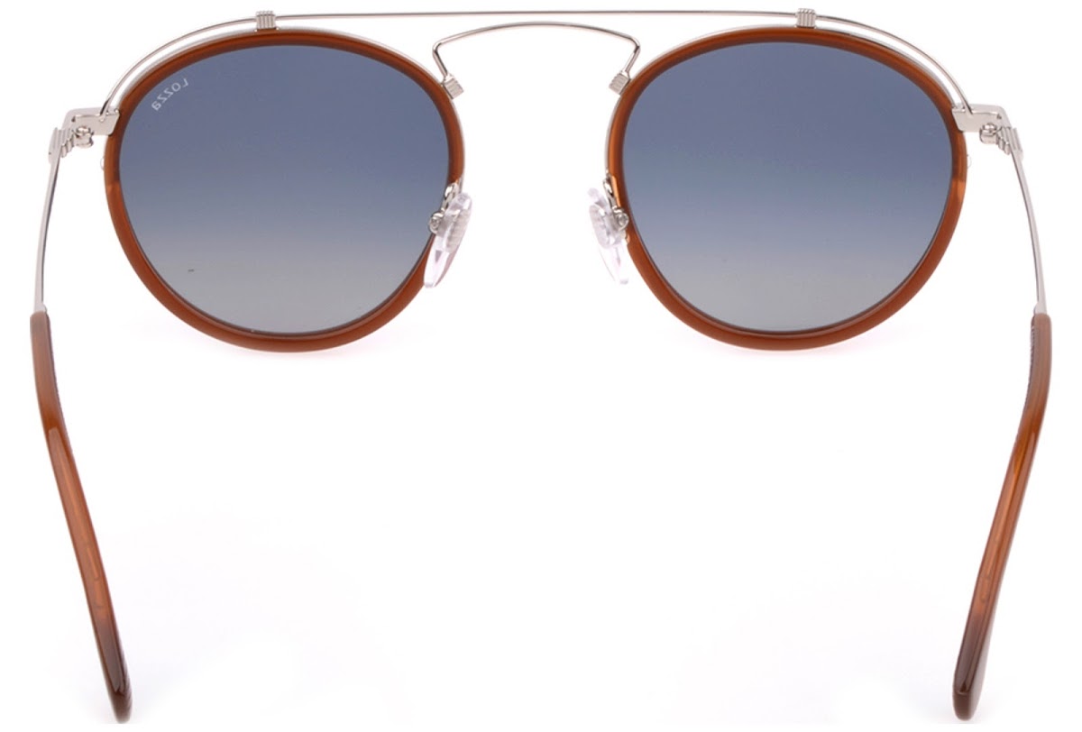 Gafas de sol Lozza SL2316V 579K - Diseño redondo de acetato y metal plateado, unisex